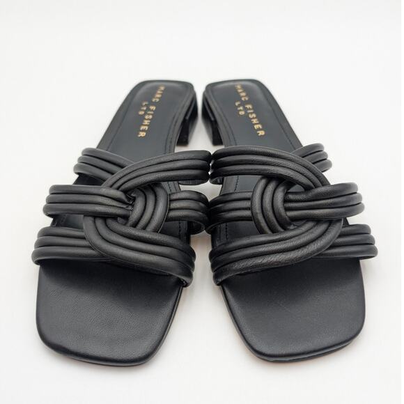 Marc Fisher LTD Casara Slide Sandal Women's Square Toe Black Size US6M EU37 - Picture 2 of 11